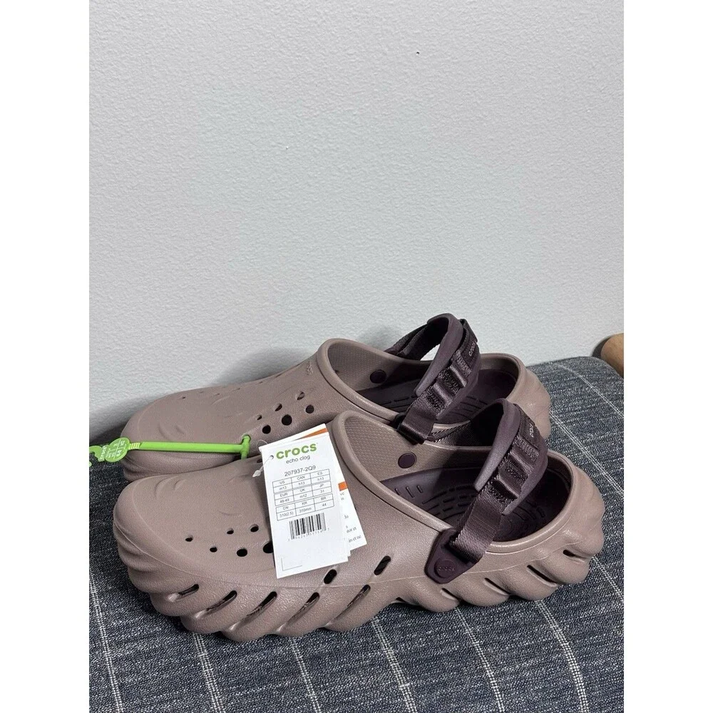 CROCS Echo Clogs Latte Brown Beige Men 13 NEW